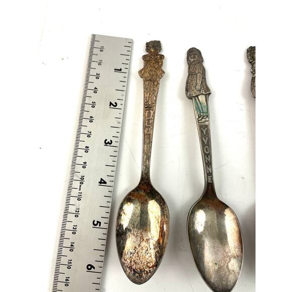 VTG Set of 6 Spoons Yvonne Cecile Marie Annette 1930's Carlton SilverPlate - Picture 3 of 10